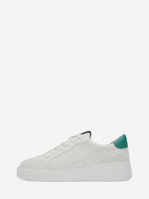 ASH Free Låga Sneakers Dam Vita Gröna | EKCIONM-40