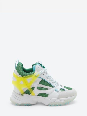 ASH Impuls Höga Sneakers Dam Vita Gröna Vita | GPITLSK-46