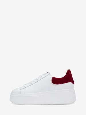 ASH Moby Låga Sneakers Dam Vita Röda | HWNRCVX-08