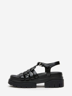 ASH Sirena Platta Sandaler Dam Svarta | YHNJCIS-09